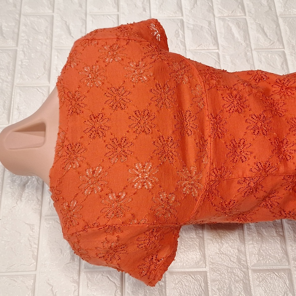 FREE PEOPLE Coral Lace Short Sleeve Fitted Dress - Picture 5 of 11